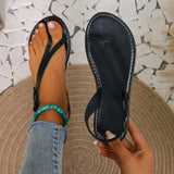 Open Toe Casual Buckle Strap Soft Bottom Flip Flops