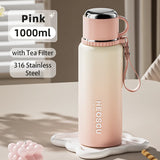 Stainless Steel Thermal Bottle with Tea Filter - Temperature Display