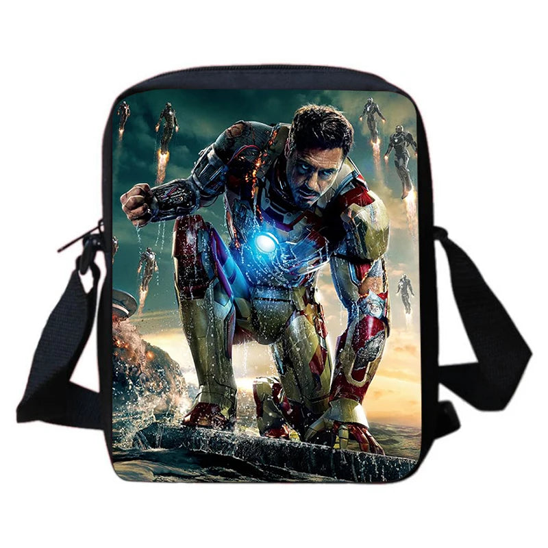 3-PCS Set Cartoon Anime Iron Man Kids School Backpack