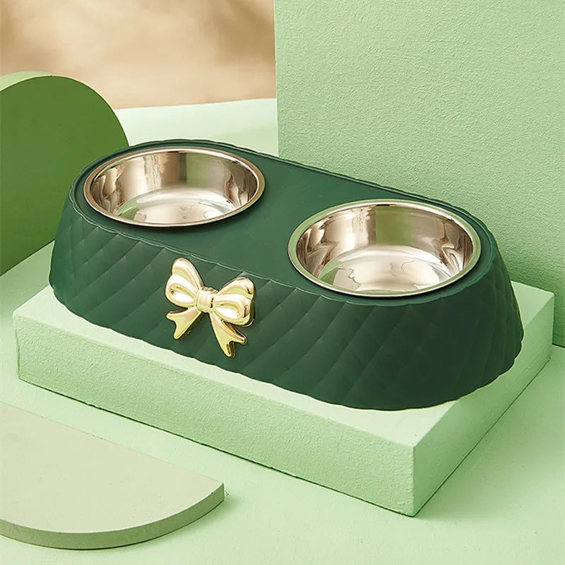 Double Stainless Steel Feeding Bowl