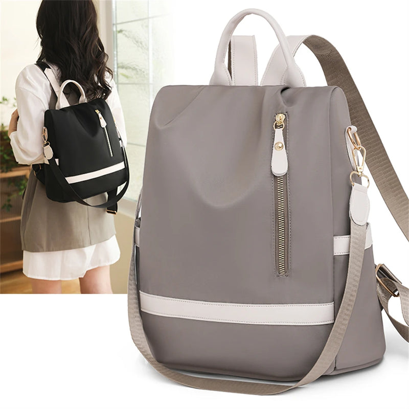 Casual Anti-Theft Backpack - Waterproof Fabric Fashion Shoulder Bag