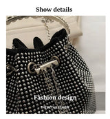 Luxury Shiny Diamond Drawstring Evening Vintage Clutch Purse