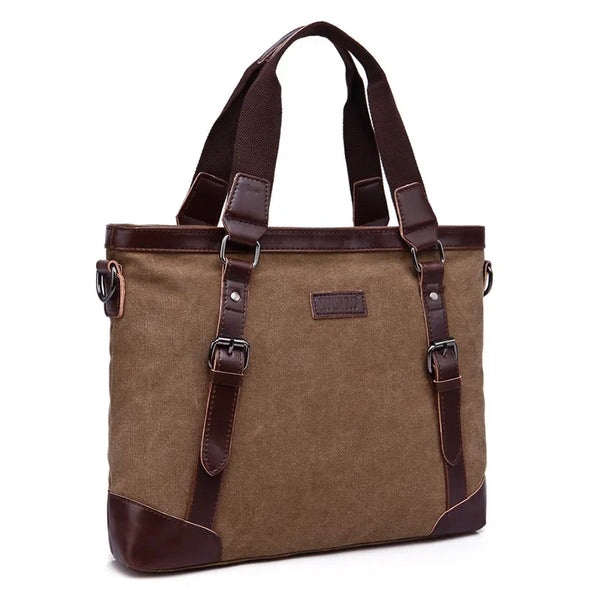 Khaki Casual Vintage Men's Canvas Travel Bag