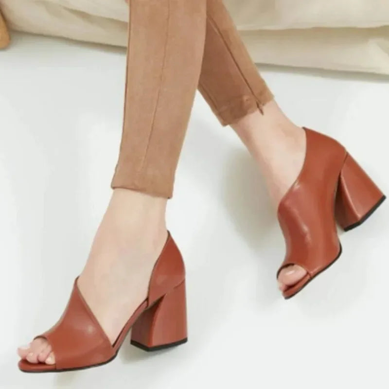 Open Toe Sandals - Casual High Heel Elegant Sandals