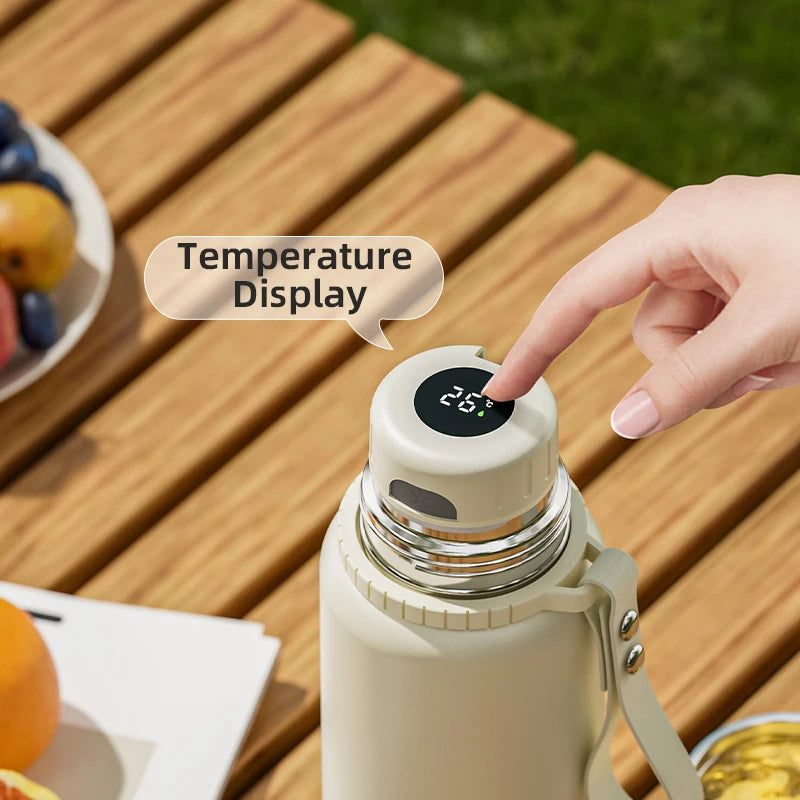 Stainless Steel Thermal Bottle with Tea Filter - Temperature Display