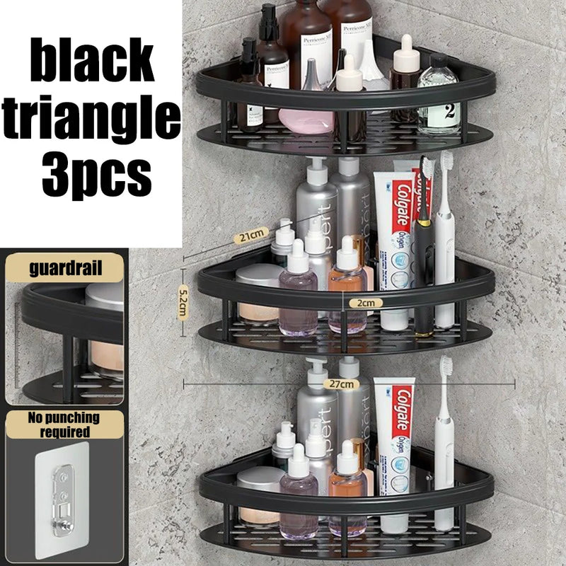 Wall Hanging Corner Rectangular Rack Bathroom Shelf