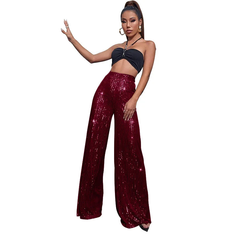 High Waisted Glitter Pants