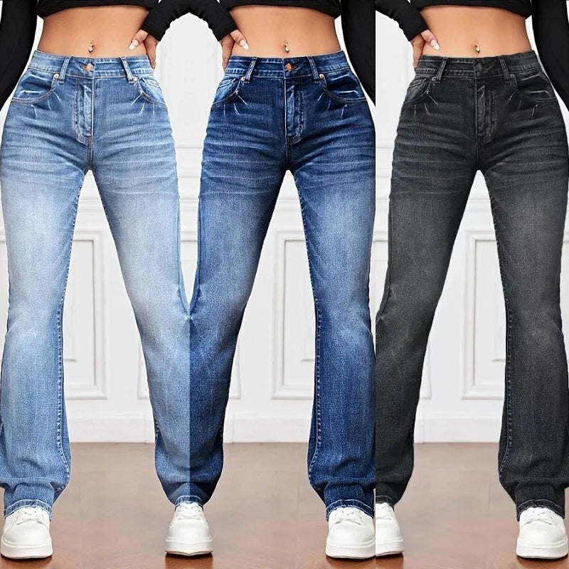 Stretch Slim Straight Denim Jeans