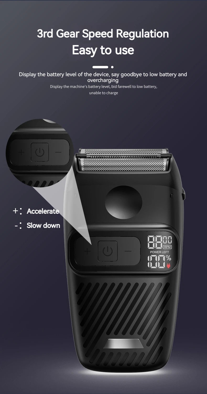 Electric Shaver - Three-Speed Adjustable Rechargeable Shaver