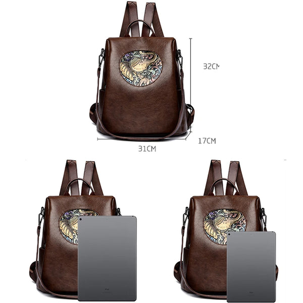 Retro Shoulder Bag - Soft Leather Fashion Backpack