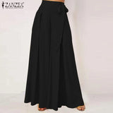 Elegant High Waist Solid Work Trousers