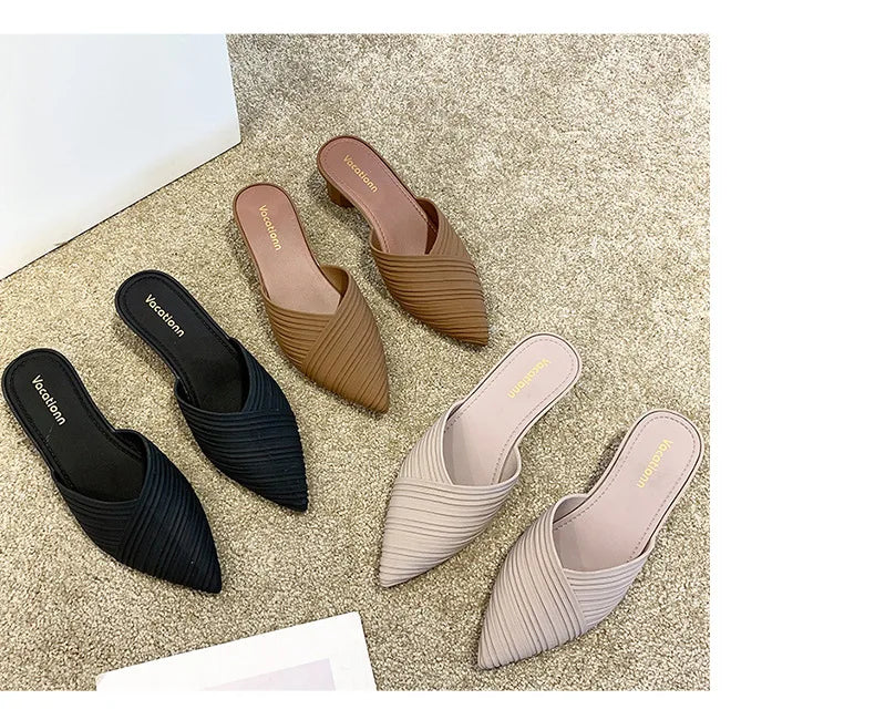 Mule High Heel Slippers - Pointed Toe Slides