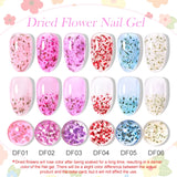 LILYCUTE 8ml Pink Dried Flower Gel Nail Polish – Natural Flower Fairy Nail Art Gel, Soak Off – UV/LED Varnish for Nails DIY