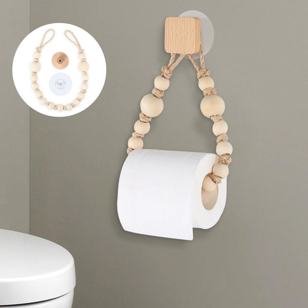 Nail-Free Rope and Wood Hook Paper or Hand Towel Holder