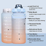 2 Liter Water Bottle with Straw - Cold Water with Time Scale