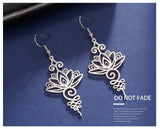 Lotus Flower Drop Earrings