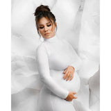 Maternity Long Sleeve Blouson Midi Dress