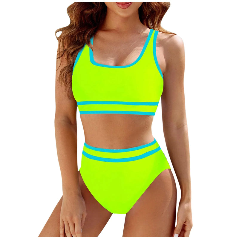 Sporty Two Piece Swimsuit - Athletic Beachwear