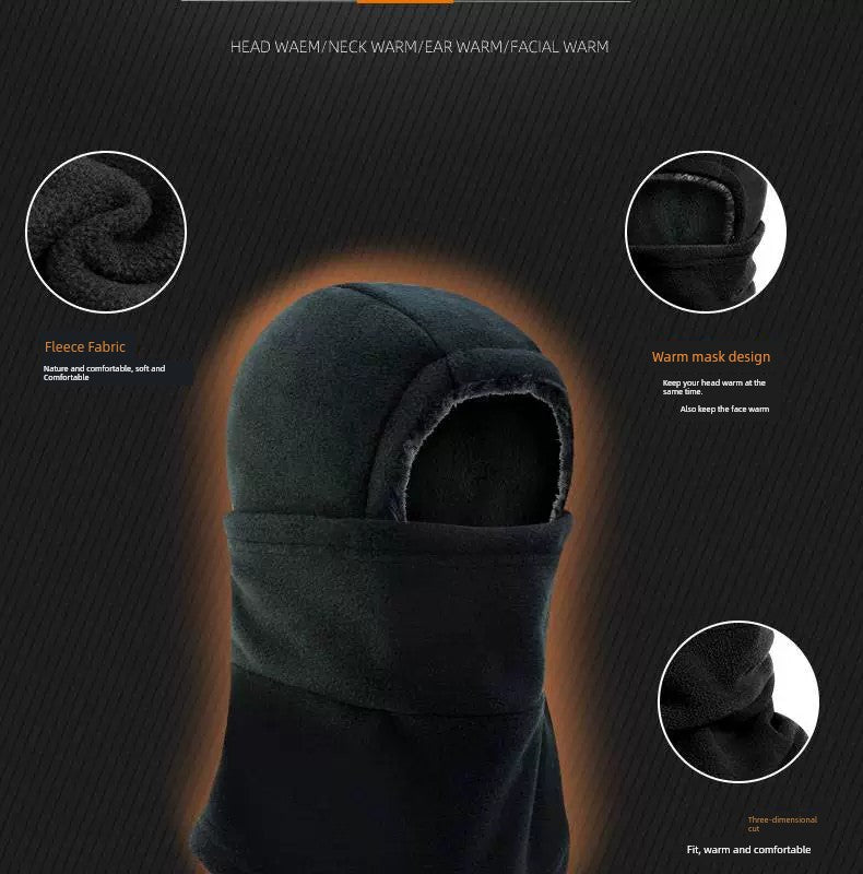 Fleece Winter Hat & Scarf with Integrated Wind Mask