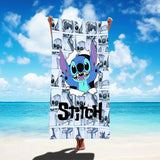 Stitch Kids Beach Towel - Lilo & Stitch Anime Figures Bath Towel