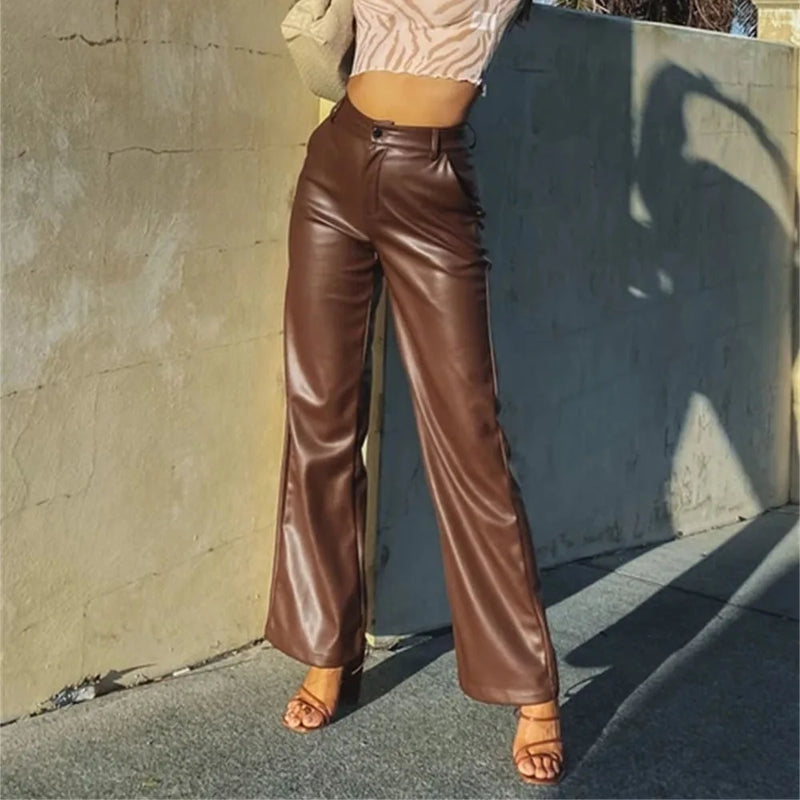 Women's Leather Pants – Slim Zipper Classic Leather Trousers