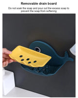 Whale Shape Soap Box Drain Soap Holder Box