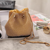 INS Mini Rhinestone Drawstring Tote Bag