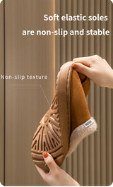 Fluffy Slippers for Men and Women: Winter Anti-Slip Fur Lined House Slippers