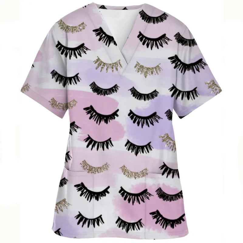 Humor Pretty Eyes Medical Scrub Tops