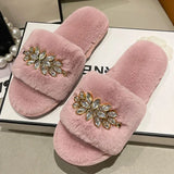 Fluffy Fur Slippers - Fashion Chain Design Women Home Slippers