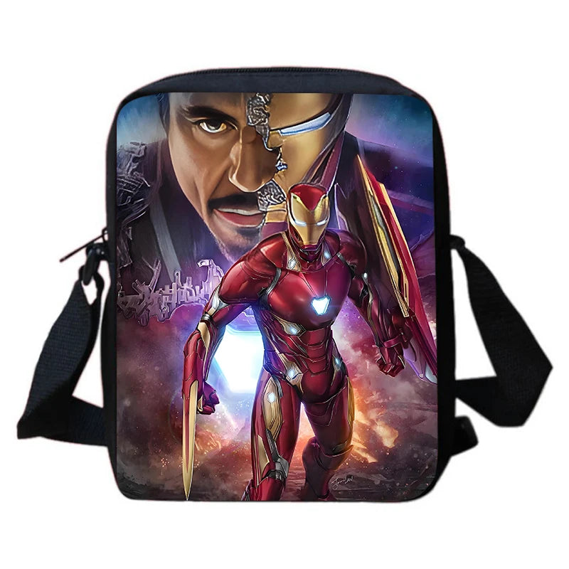 3-PCS Set Cartoon Anime Iron Man Kids School Backpack