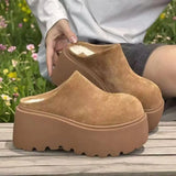 Fashion Home Cotton Slippers with Wedge Heel