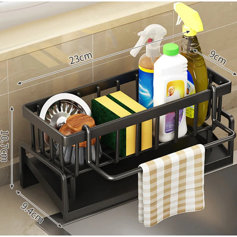 Kitchen Drain Rack Multi-Functional Sponge Cloth Detergent Storage Rack