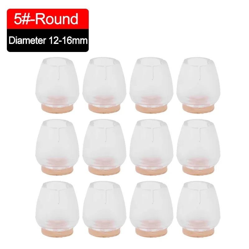 12-Piece Universal Silicone Furniture Leg Protection Covers