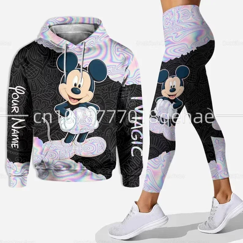 Mickey Minnie Hoodie Women's Hoodie Yoga Pants Set