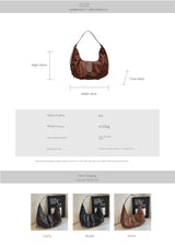 One Shoulder Minimalist Style Soft Leather Tote