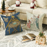  O-Holy Night Christmas Throw Pillow Covers - Set of 4