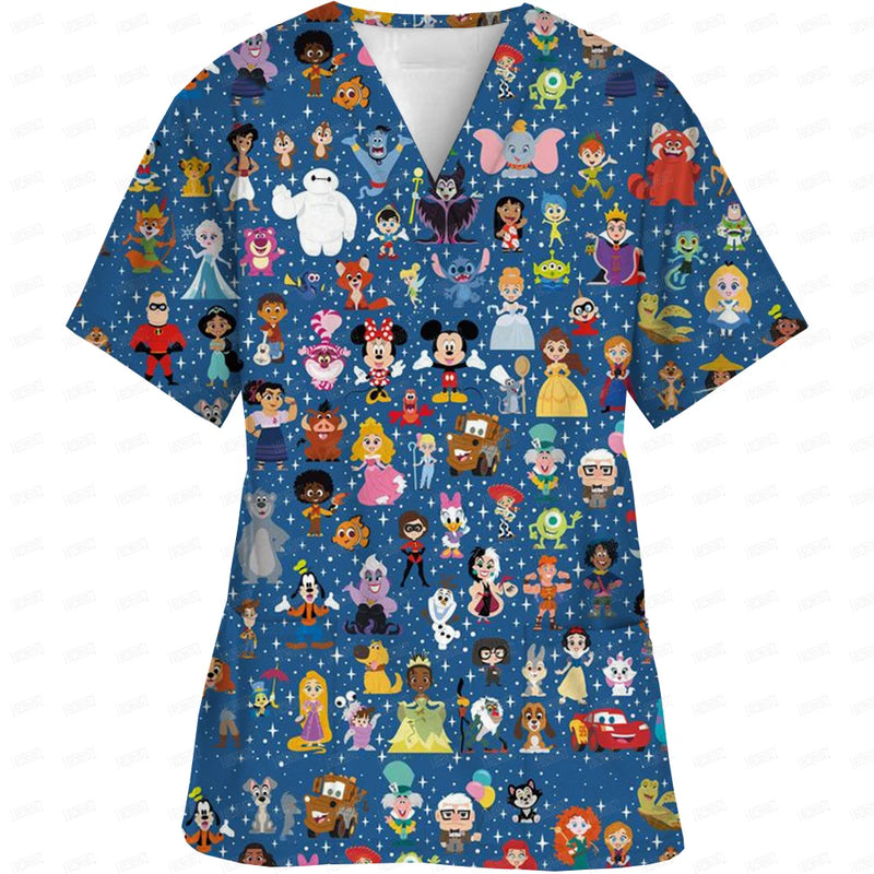 Disney Princess Printed Medical Scrubs