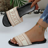 Ladies Casual Slides - Women's Beach Slippers Flats