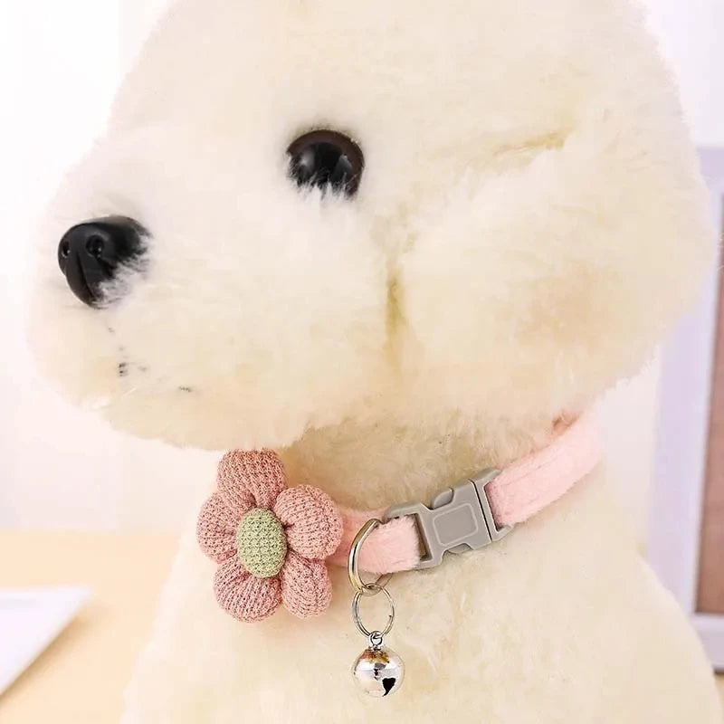 Adjustable Buckle Cat Collar with Cute Flower