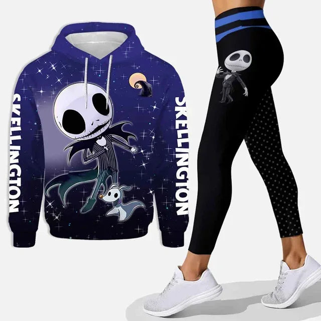 Nightmare Jack Skellington Hoodie and Leggings Yoga Pants Set