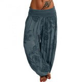 Boho Paisley Print Ankle-Tied Baggy Loose Pants