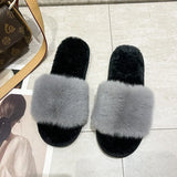 Fluffy Fur Slippers - Fashion Chain Design Women Home Slippers