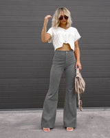 Fashionable Retro Corduroy Slightly Flared Pants