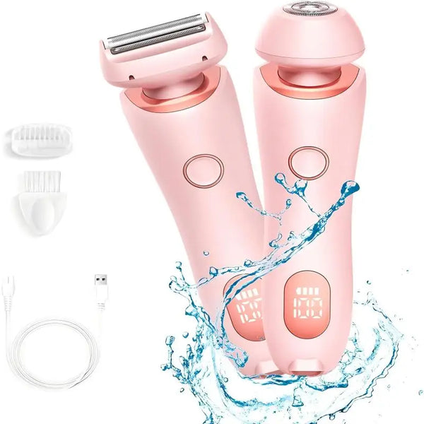 2 In 1 Electric Shaver for Women – Rechargeable, Waterproof Painless Hair Removal Trimmer