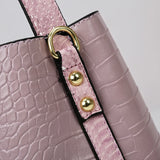 Soft Leather Luxury Designer Handbag - Crocodile Pattern