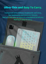 Rainbow RGB Backlit Wireless Keyboard and Mouse Set for Tablet, iPad, and Smartphone