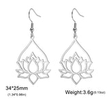 Lotus Flower Drop Earrings