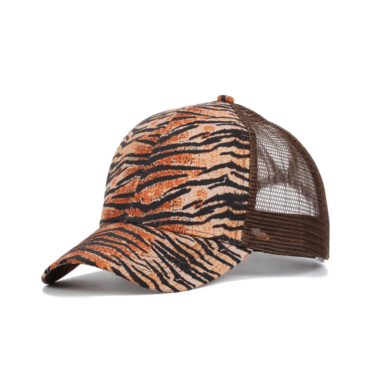 Leopard Print High Ponytail Ball Cap