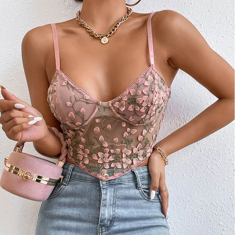 Flower Embroidery Camisole